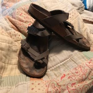 Tan women's Birkenstock sandals