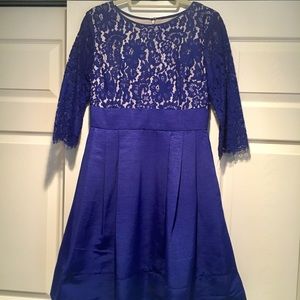 Eliza J blue lace cocktail dress