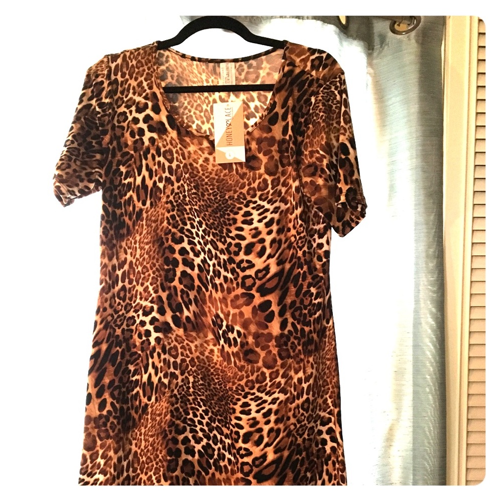 Honey & Lace Auburn Dress Animal Print size L