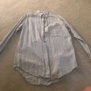 Linen gray button down