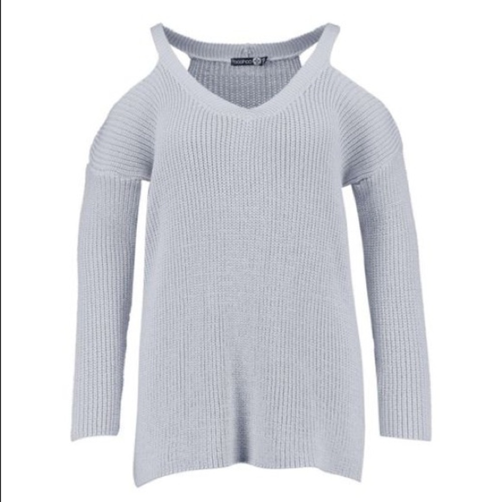 BOOHOO+ Open Shoulder Slouchy Sweater