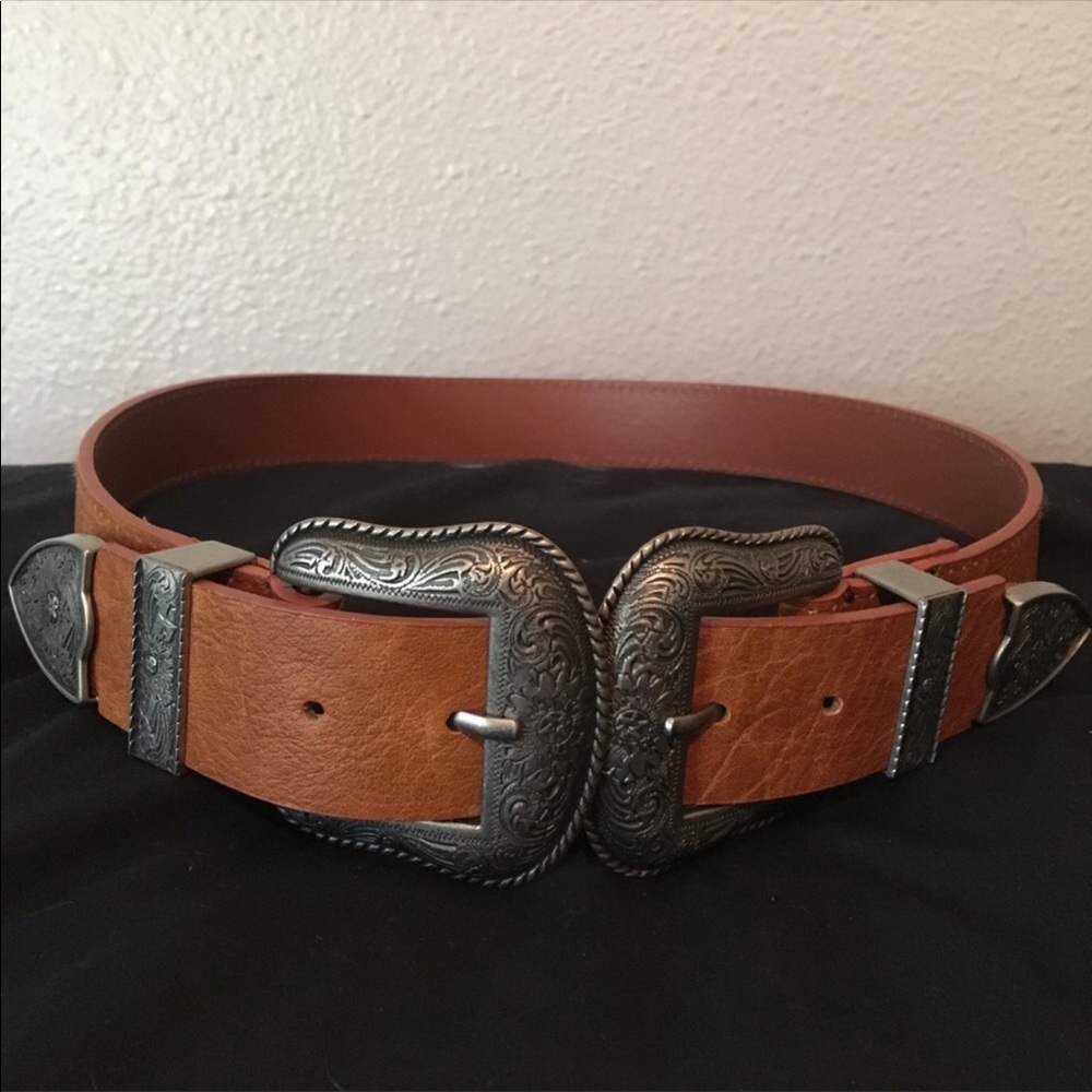 Double buckle belt (brown)