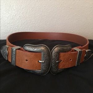 Double buckle belt (brown)