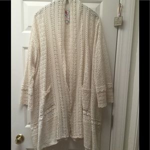 Johnny Was crochet long cardigan