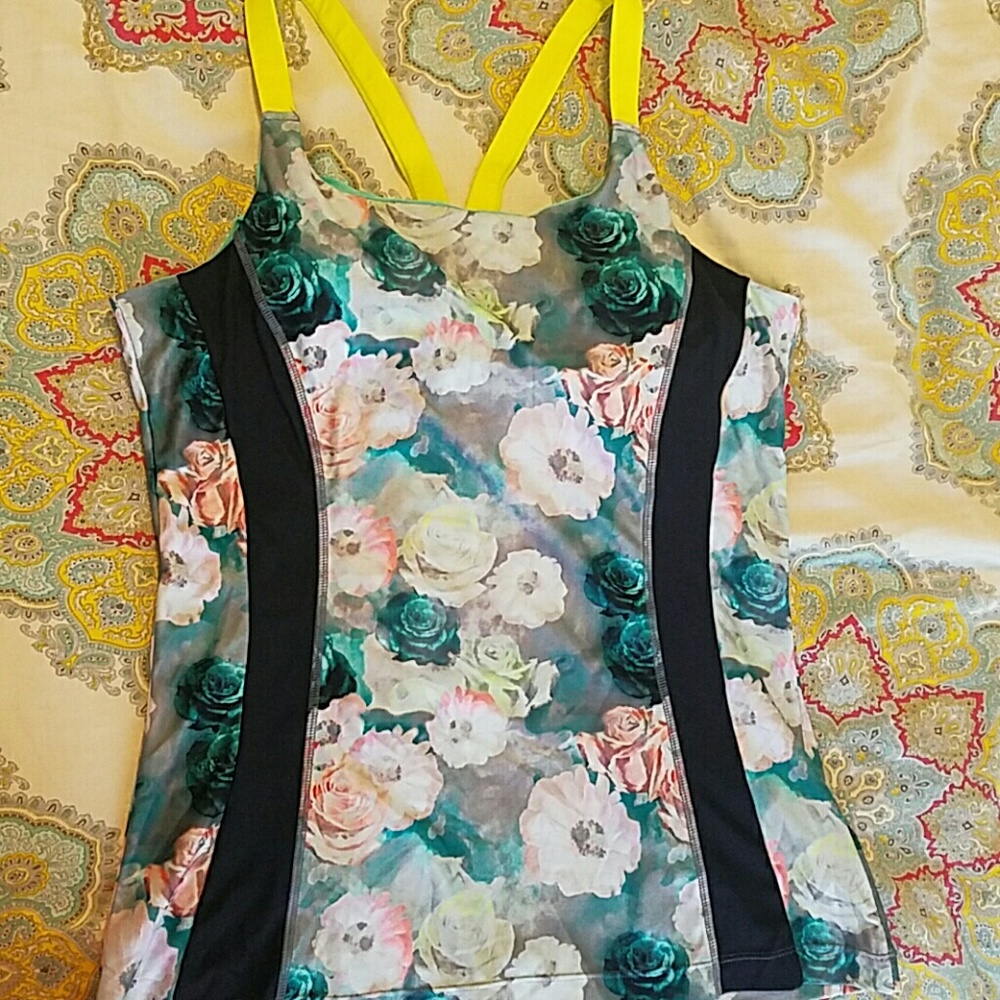 DONATED Rose patterned workout tank