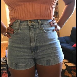 American Apparel High Waisted Jean Shorts