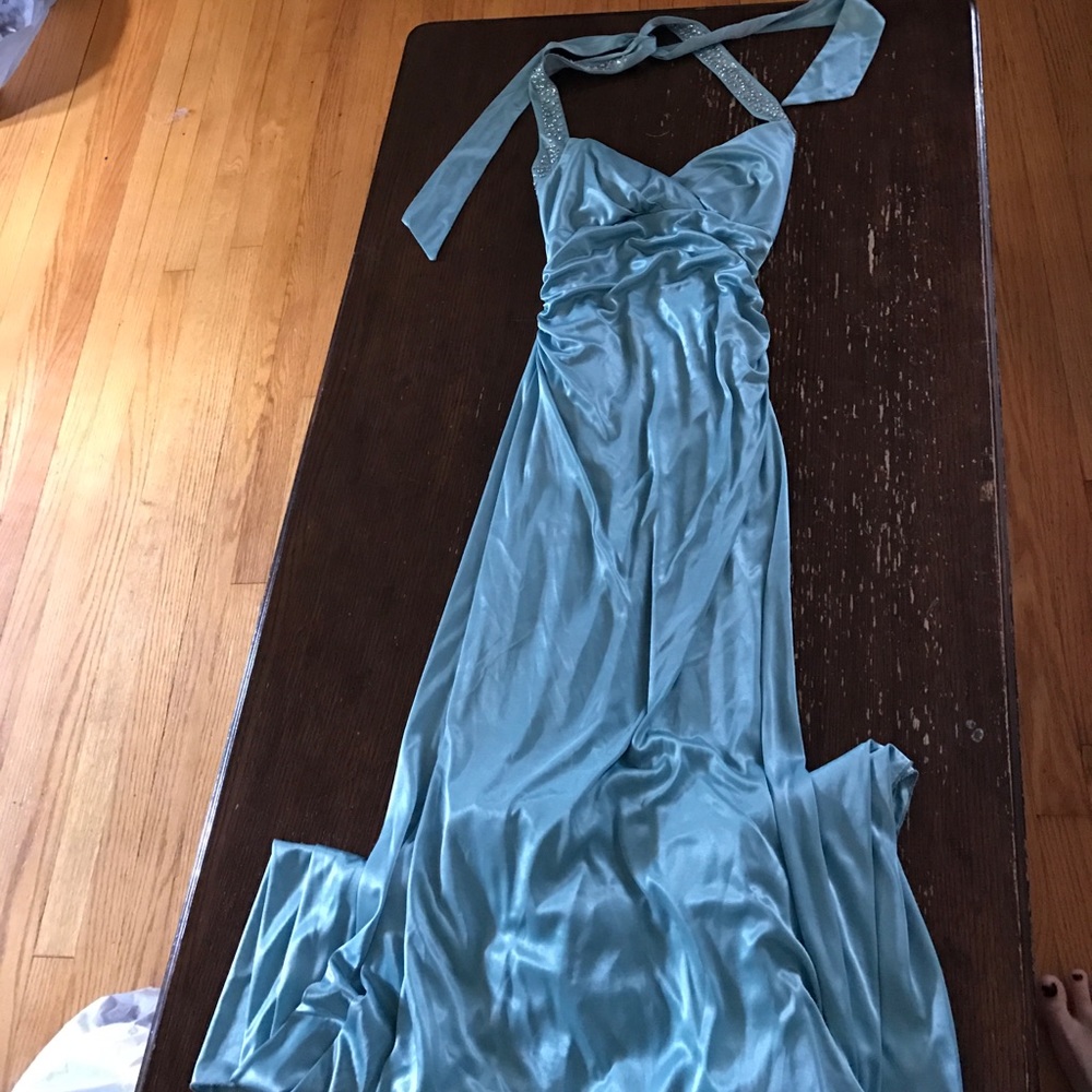 Mint green prom dress