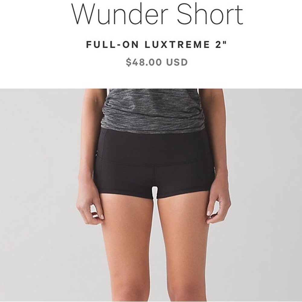 Black Lululemon wunder shorts!
