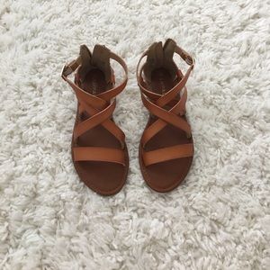 Tan strappy sandals