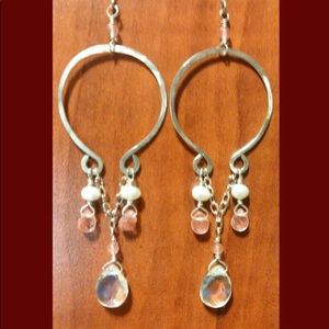 Sterling Earrings Strawberry and Pineapple Quartz