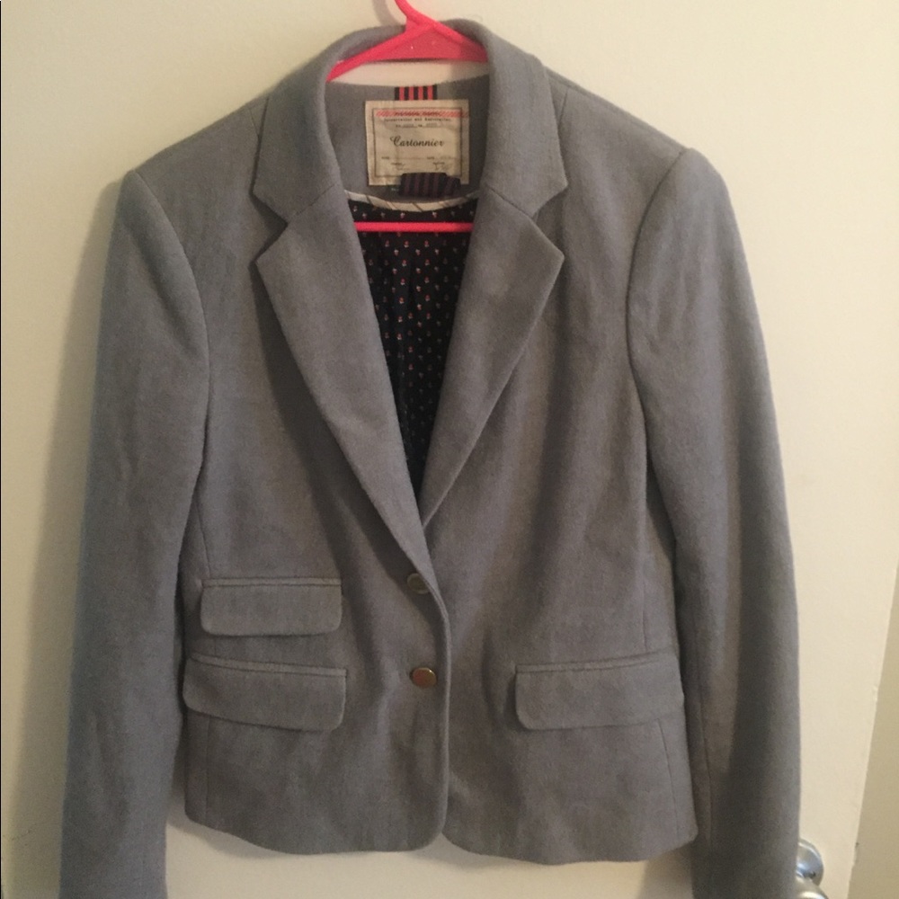 Cantionee / Anthropologie wool blazer gray