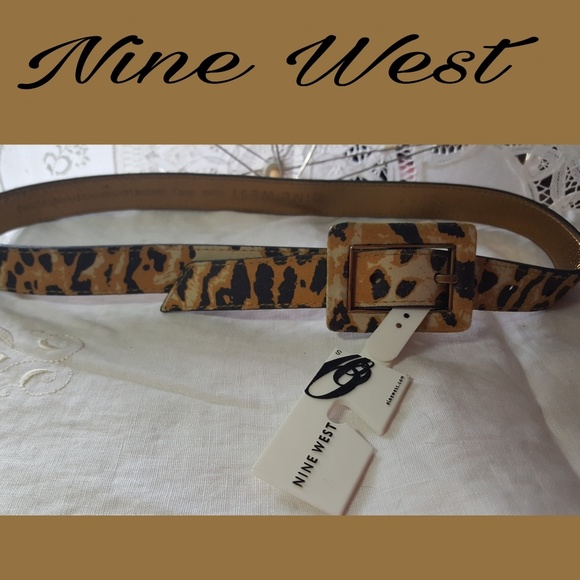 NINE WEST~LEATHER ANIMAL PRINT BELT main image 6