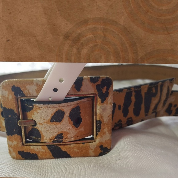 NINE WEST~LEATHER ANIMAL PRINT BELT main image 5