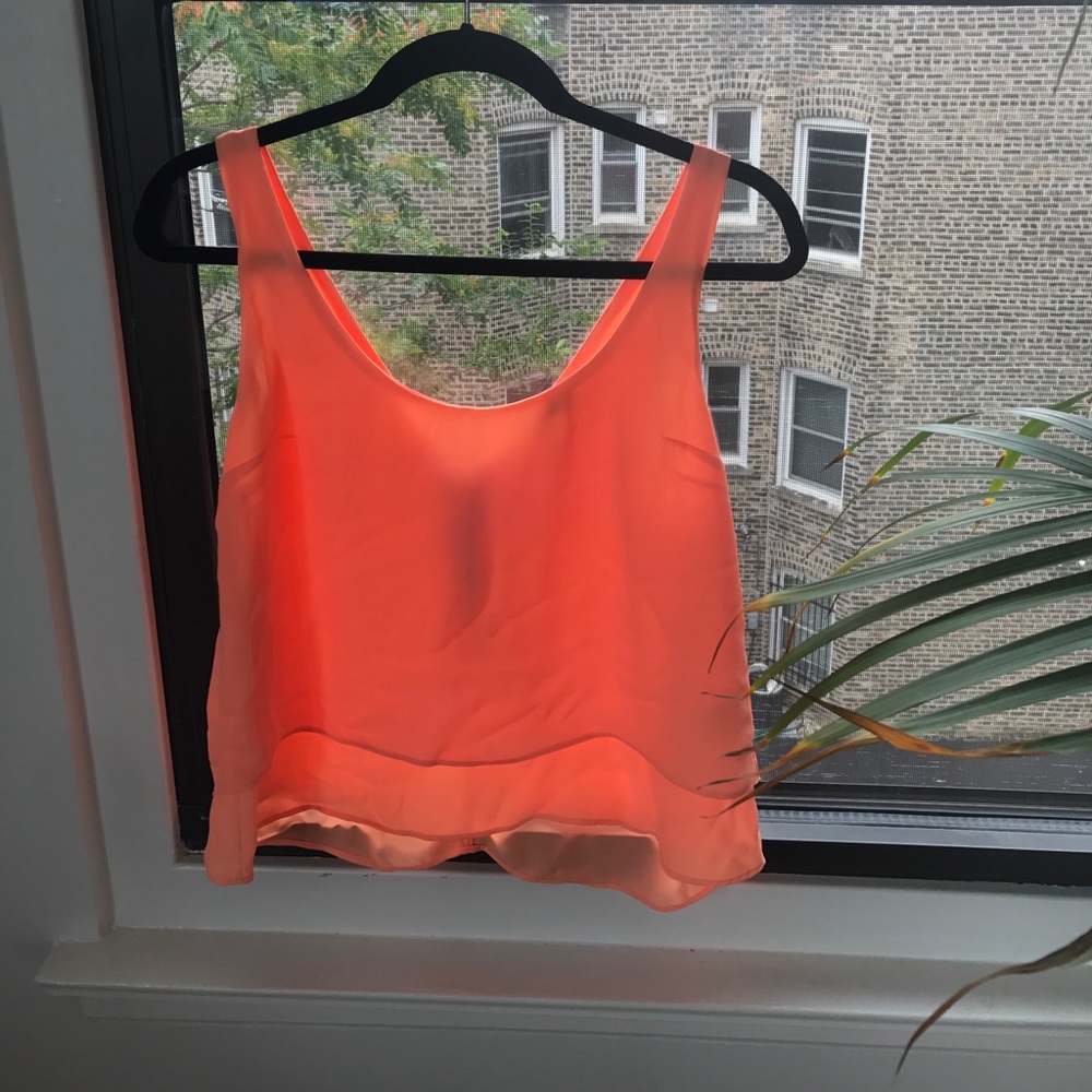Neon orange tank with beautiful back