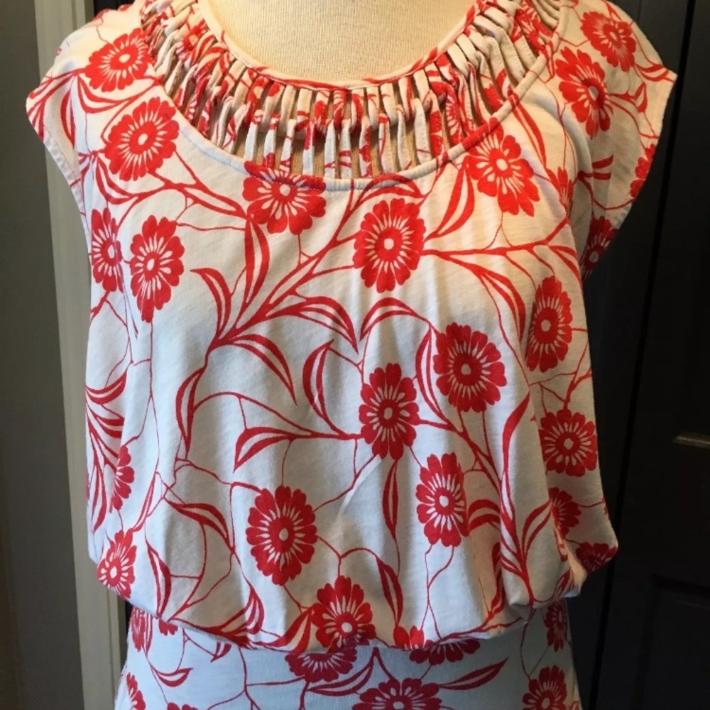 Anthropologie Leifnotes Orange Floral Dress