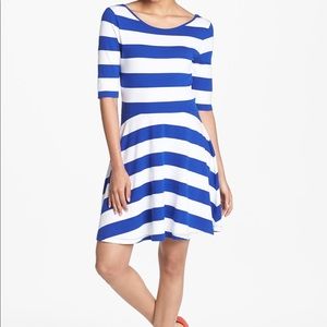 French Connection Striped Fit and Flare Dress