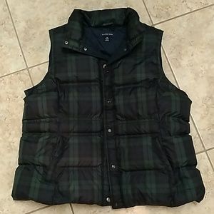 Lands' End Plaid Down Vest