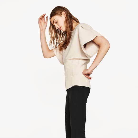 Zara Chic Nude Kimono Sleeve Sweater - Picture 3 of 8