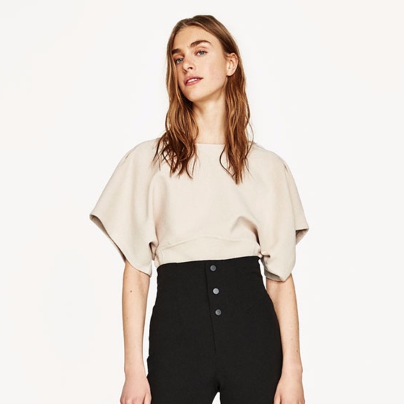 Zara Chic Nude Kimono Sleeve Sweater - Picture 2 of 8