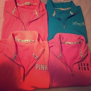 Victoria Secret Pink Half Zip Crew Sweatshirts(4)