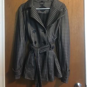Joujou Brown/Tan Houndstooth Peacoat