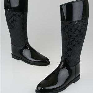 Black, Rubber, Gucci Rain boots