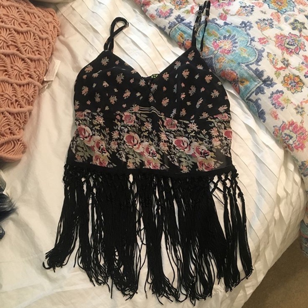 Urban Outfitters "Rehab" fringe crop top!