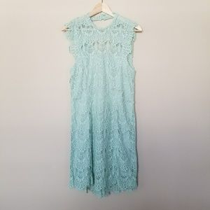 Free People Lace Cut-out Mint Mini Dress L