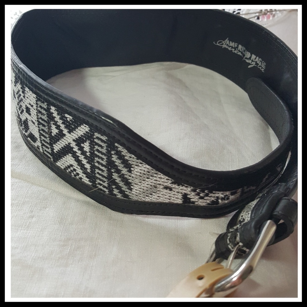 American Rag Black & Grey Leather Belt Size S NWT - Picture 4 of 8