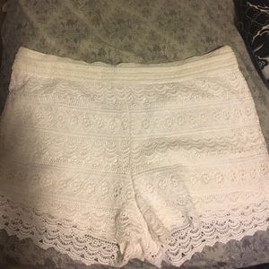 White Lace Shorts
