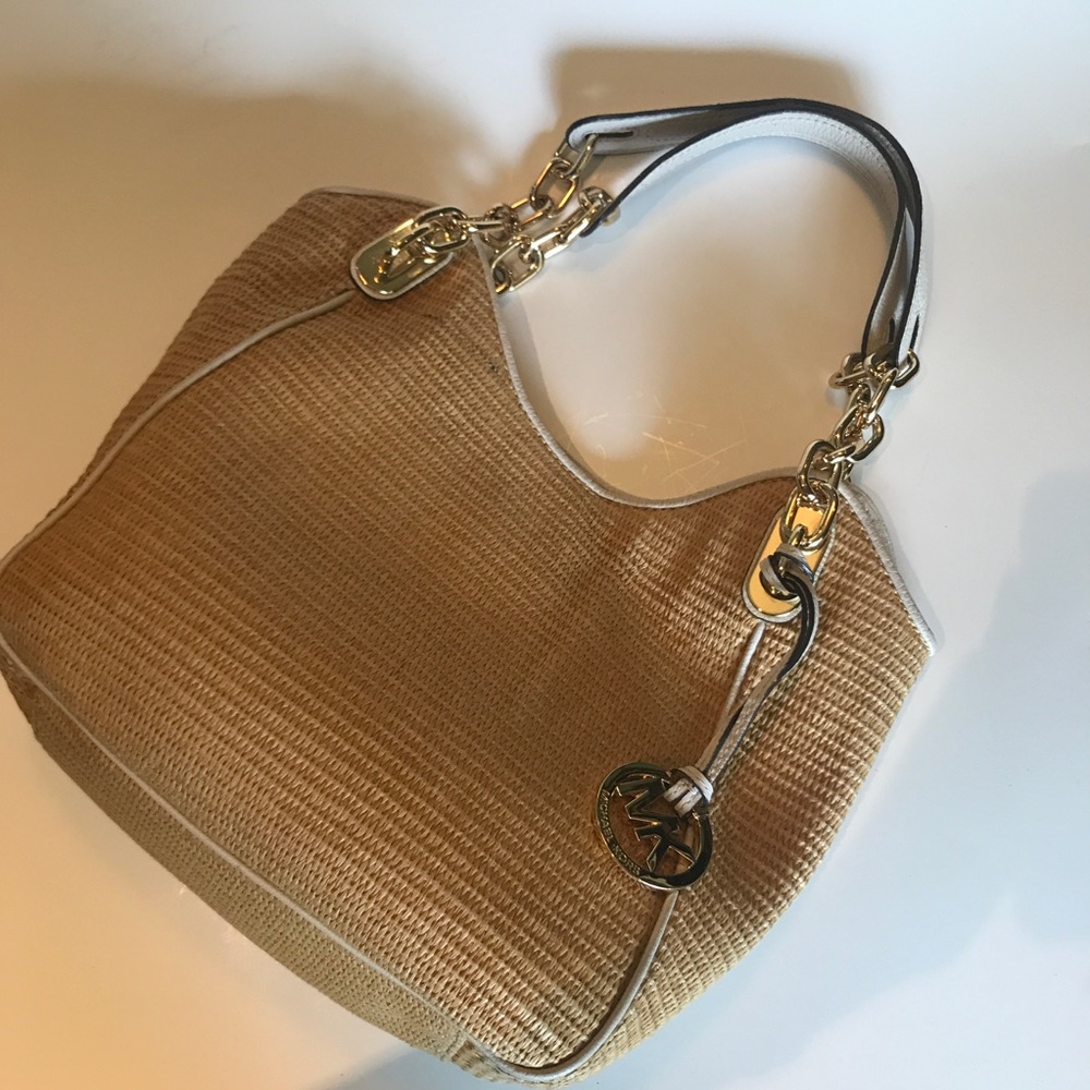 Michael Kors Wicker Purse Gold Chain