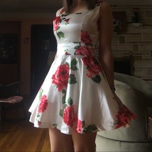 Homecoming dress, rose pattern