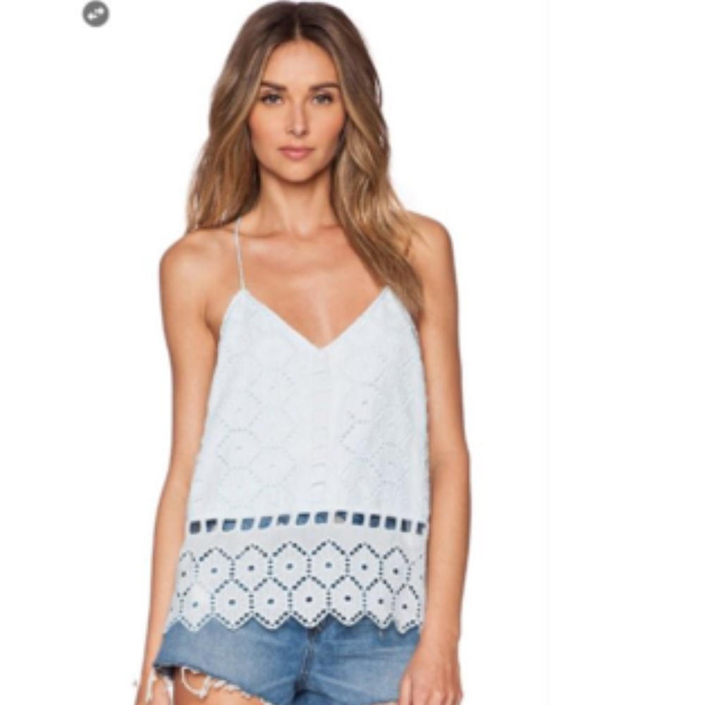 SAYLOR Light blue eyelet tank "Katie Top"