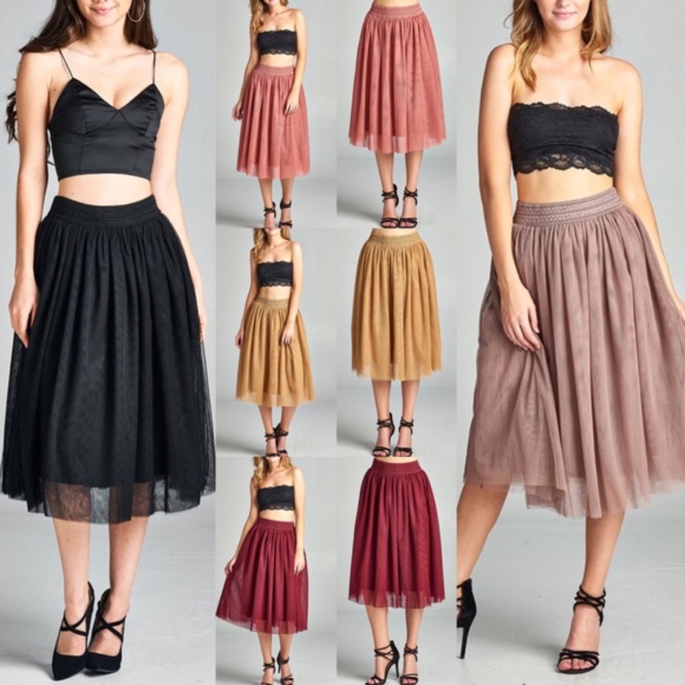 CINDY Tulle skirt  - BLACK - Picture 3 of 4