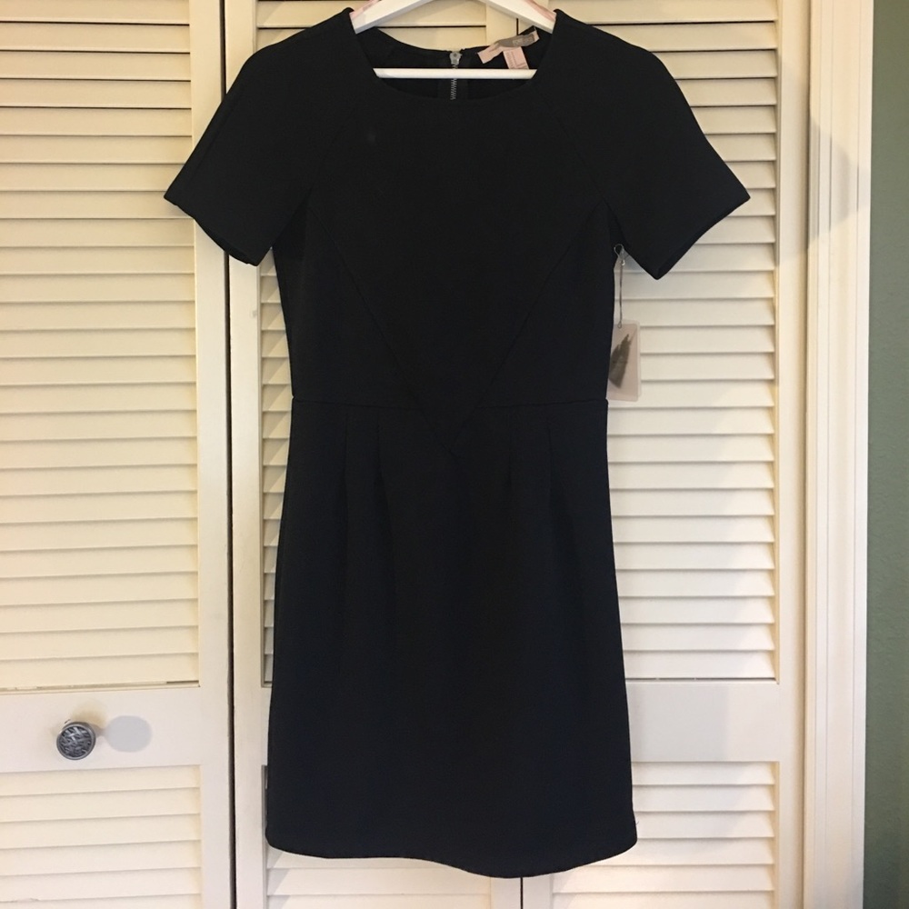 🆕 Black Zipper Back Contemporary Work Dress F21