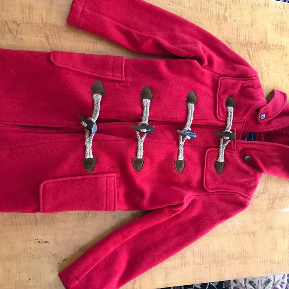 Ralph Lauren Red Wool Blend Horn Toggle Coat Child