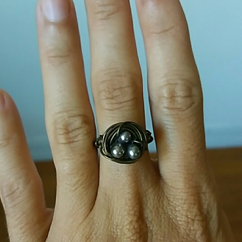 Wire wrapped nest ring