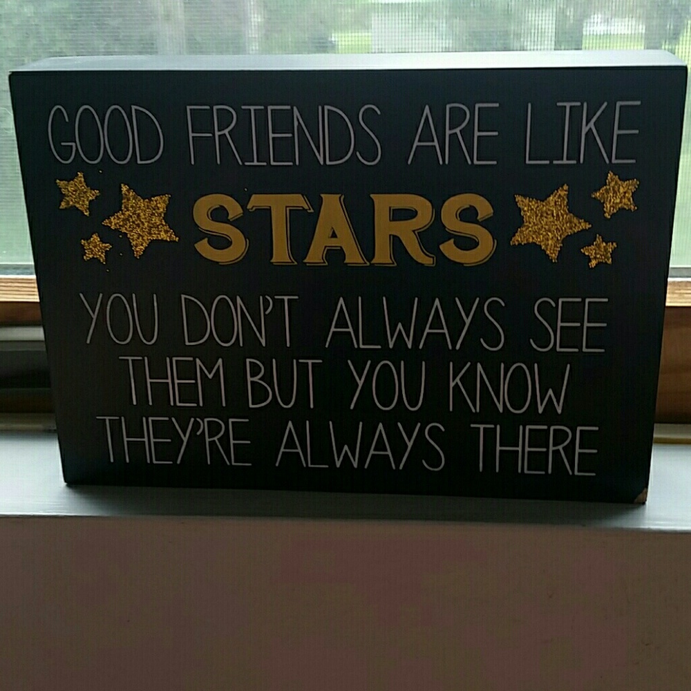 Good Friends box sign
