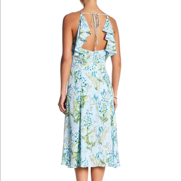HP Blue Floral Printed Midi Dress - Picture 3 of 6