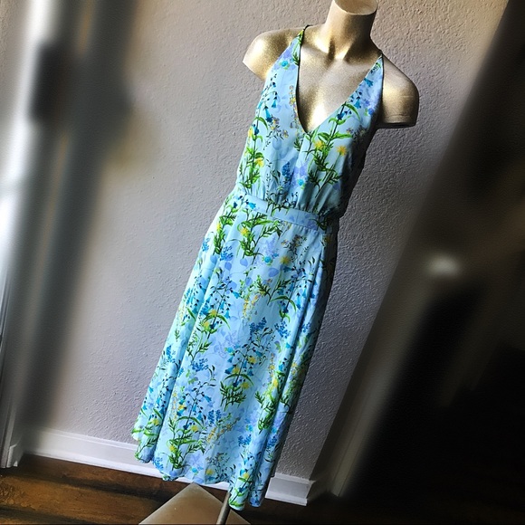 HP Blue Floral Printed Midi Dress - Picture 4 of 6