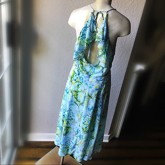 HP Blue Floral Printed Midi Dress - Picture 6 of 6
