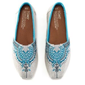 Toms Light Grey Beaded Embroidery