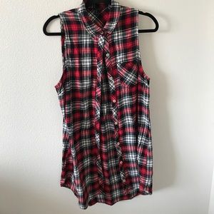 Flannel sleeveless top