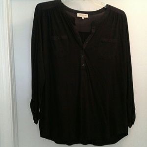Knit long-sleeved blouse