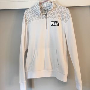 pink quarter zip hoodie