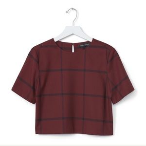 Banana Republic boxy plaid crop top