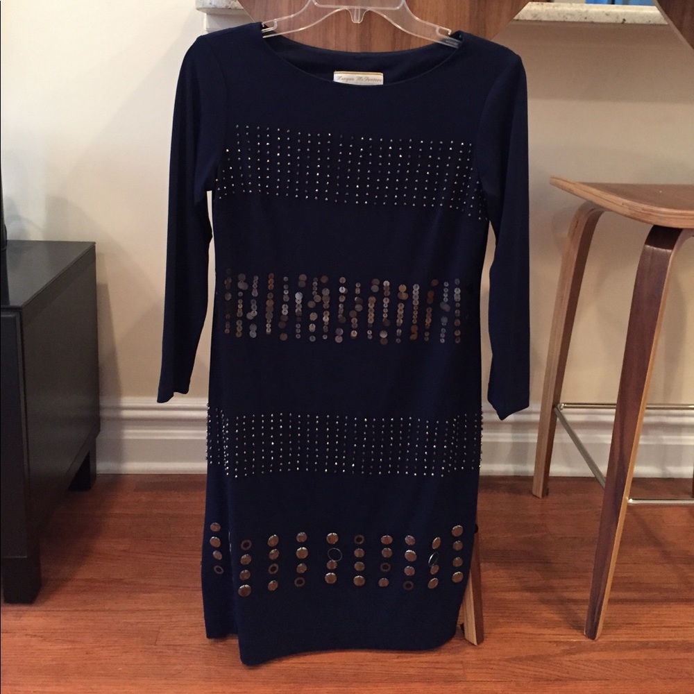 Navy dress with embellishment