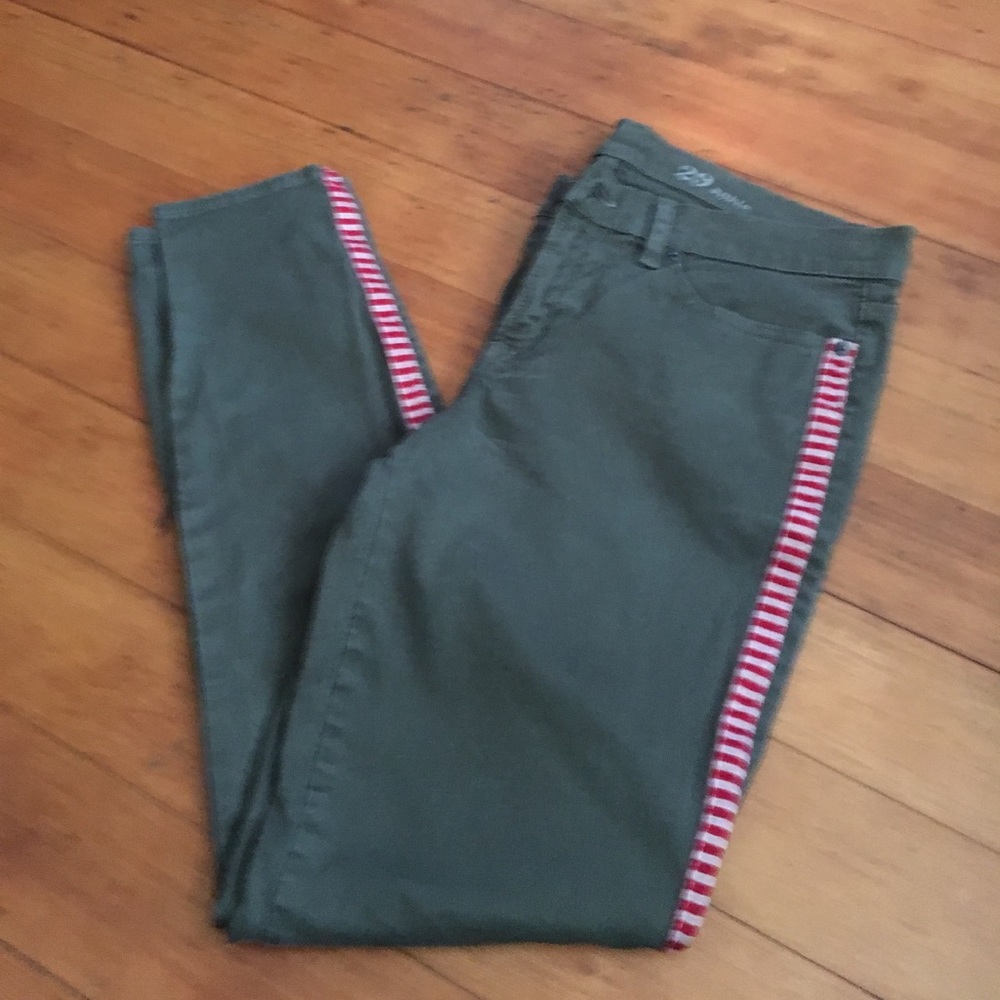 J. Crew Olive Green Toothpick Ankle Pants