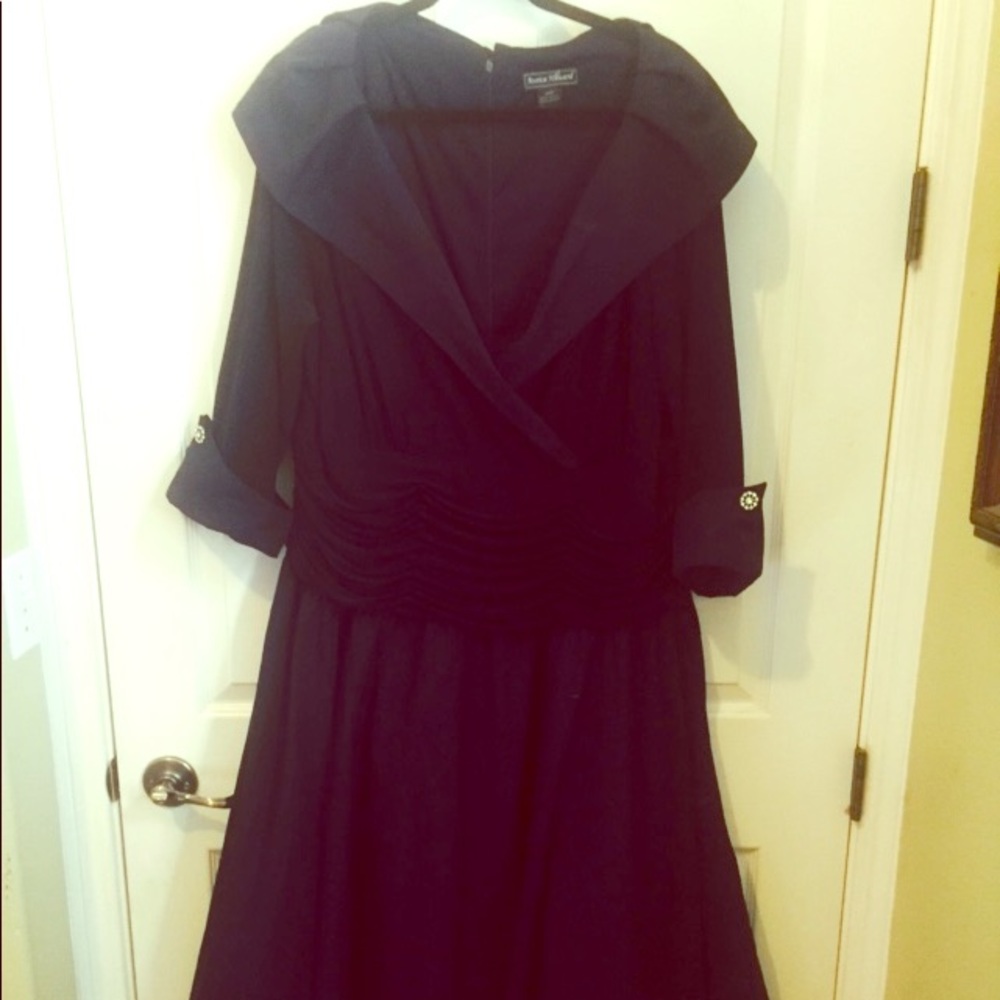 50's reminiscent dress, navy blue, 20w