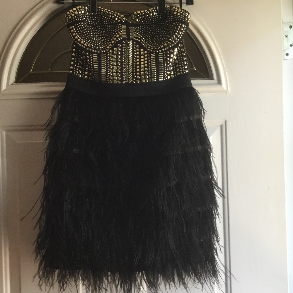 Detailed Black Cocktail Dress